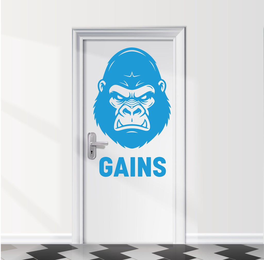Man Pull-Up Gym Bathroom Door Decal, Vinyl Sticker 1107RS