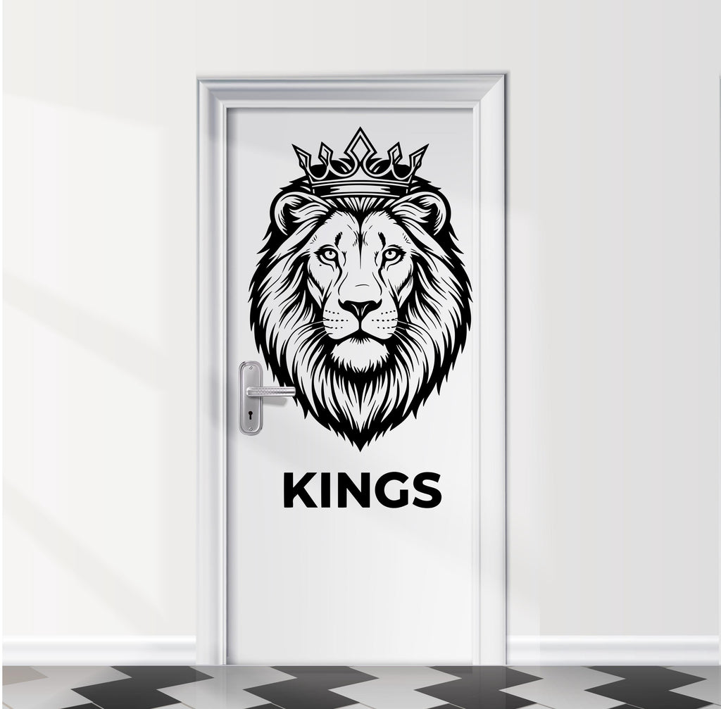 Bathroom Sign Lion Kings Door Decal, Bar Restaurant Toilet Door Decal, Bathroom Door Sign, Man Woman Modern Signs Vinyl Stickers, WC 1109RS
