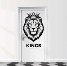 Load image into Gallery viewer, Bathroom Sign Lion Kings Door Decal, Bar Restaurant Toilet Door Decal, Bathroom Door Sign, Man Woman Modern Signs Vinyl Stickers, WC 1109RS