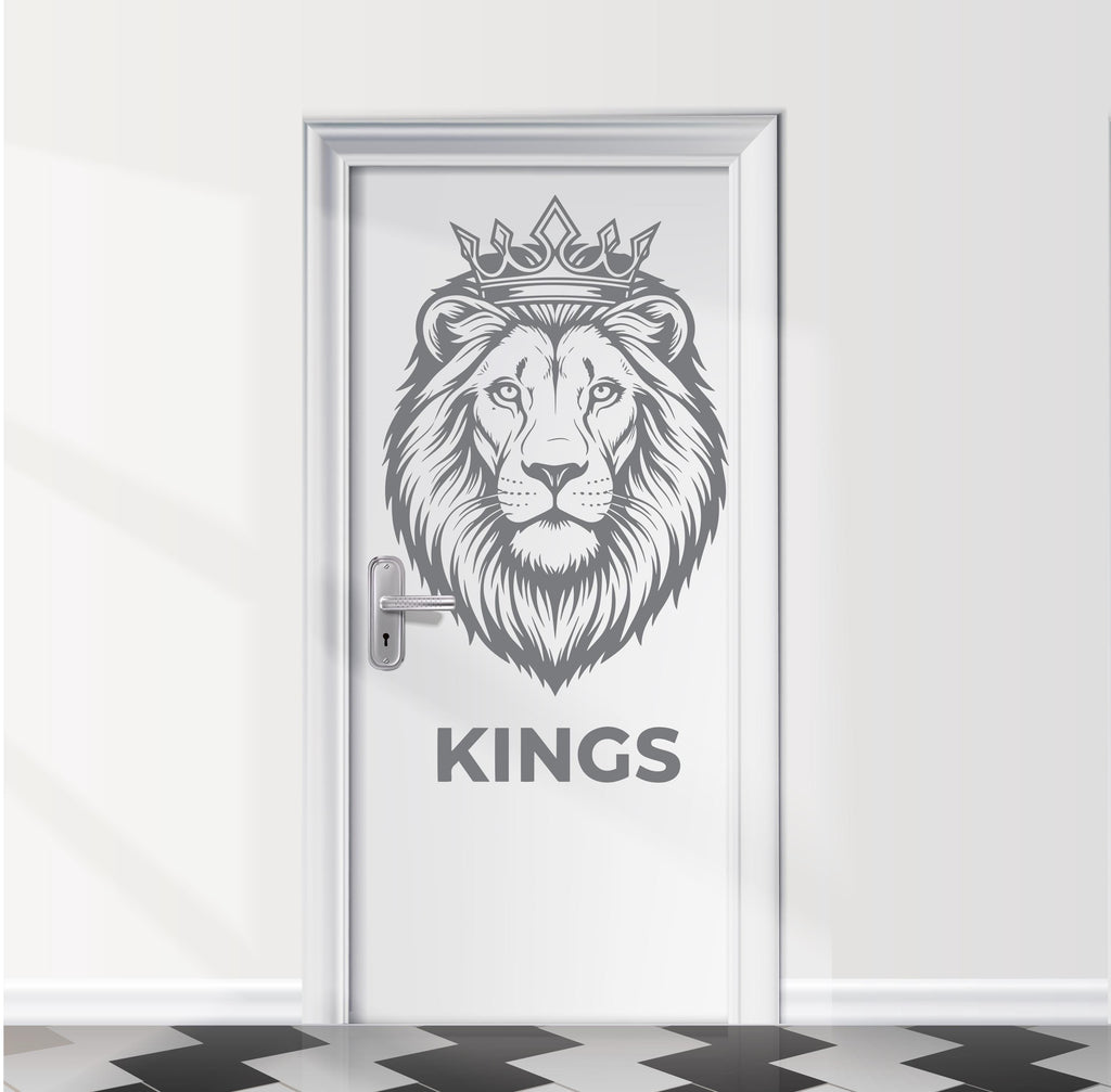 Bathroom Sign Lion Kings Door Decal, Bar Restaurant Toilet Door Decal, Bathroom Door Sign, Man Woman Modern Signs Vinyl Stickers, WC 1109RS
