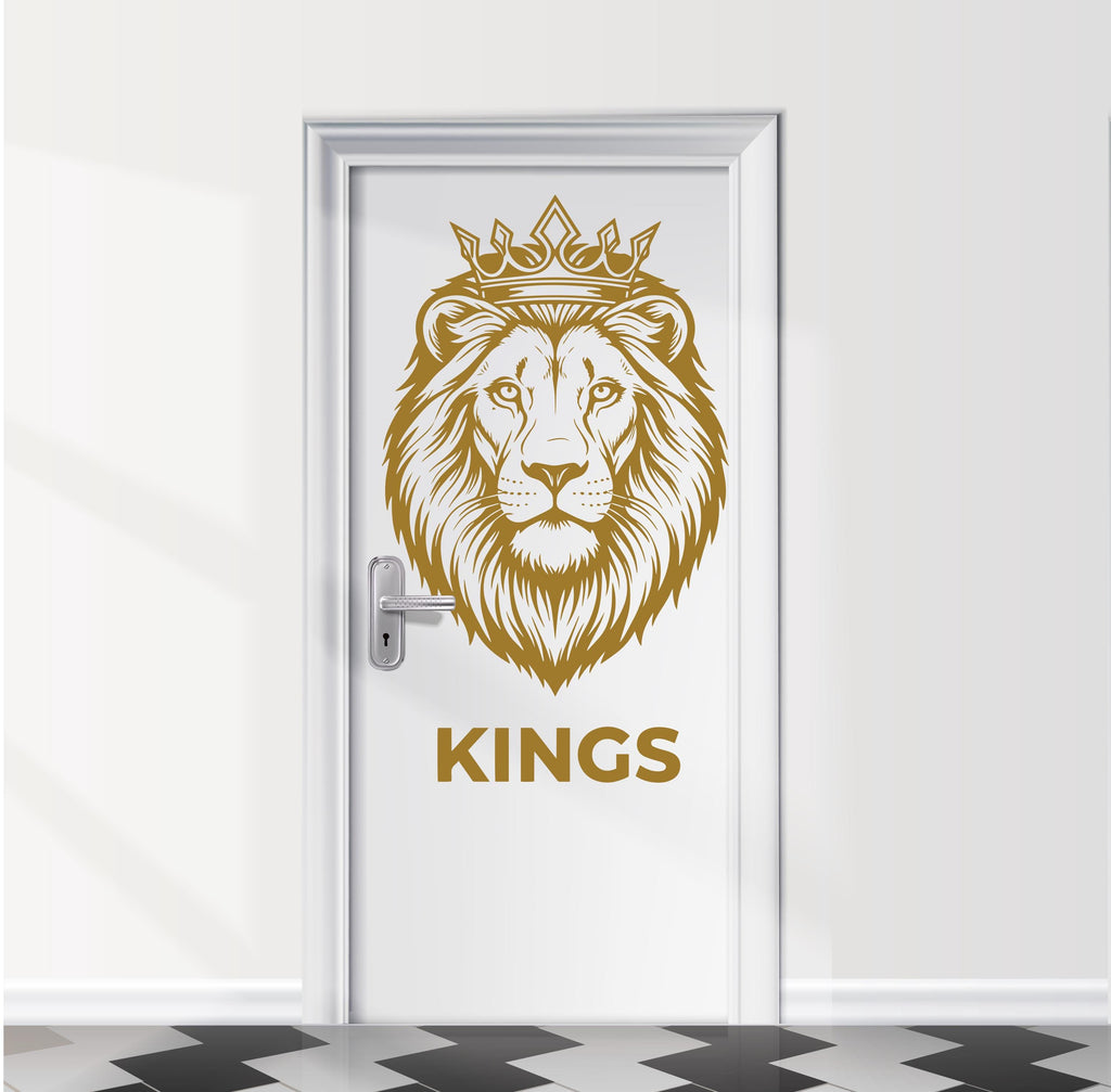 Bathroom Sign Lion Kings Door Decal, Bar Restaurant Toilet Door Decal, Bathroom Door Sign, Man Woman Modern Signs Vinyl Stickers, WC 1109RS
