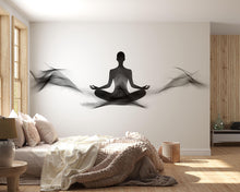 Load image into Gallery viewer, Meditation Wall Decal Yoga Studio Wall Art Zen Woman Vinyl Sticker Wellness Wall Decor Minimalist Spiritual Mural Spa Room Decor