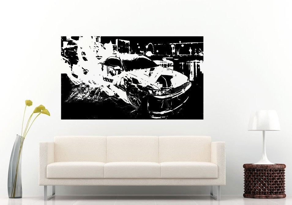 Import Car Street Racing Racer Japanese Vehicle Sport Tuning Wall Decal Vinyl Sticker Mural Room Decor L749