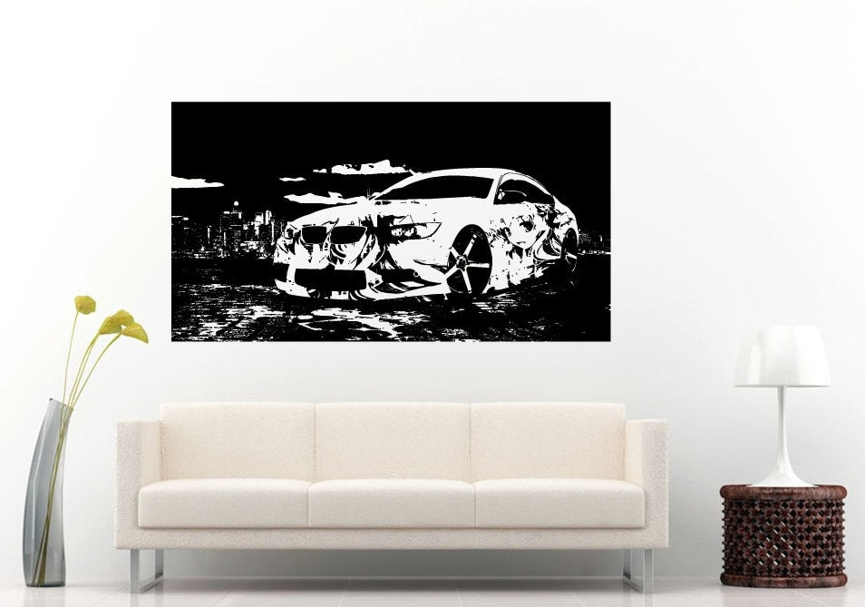 Import Car Street Racing Racer German Vehicle Sport Tuning Anime On Sides Wall Decal Vinyl Sticker Mural Room Decor L750