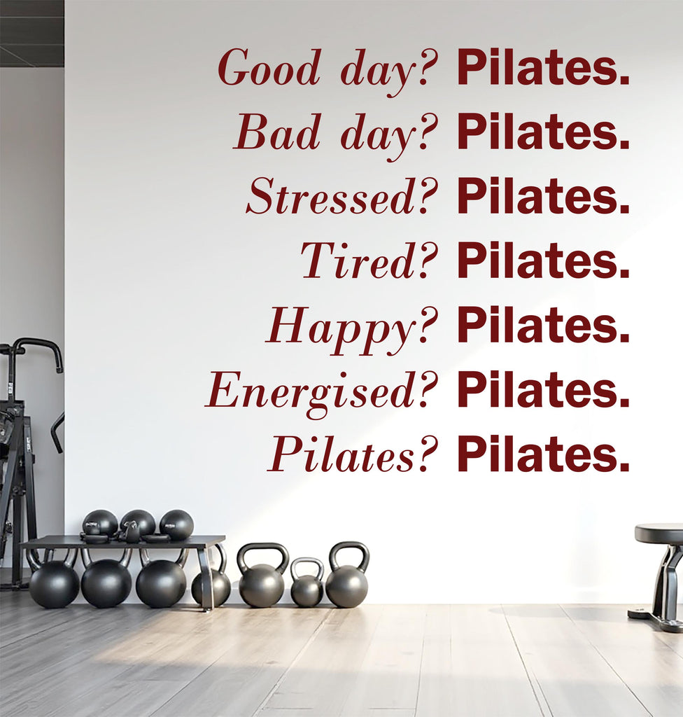 Pilates Wall Decal Pilates Wall Sticker Yoga Wall Art Pilates Wall Decor Gym Wall Decal Gym Wall Sticker Gym Wall Art Meditation Decal 682LU