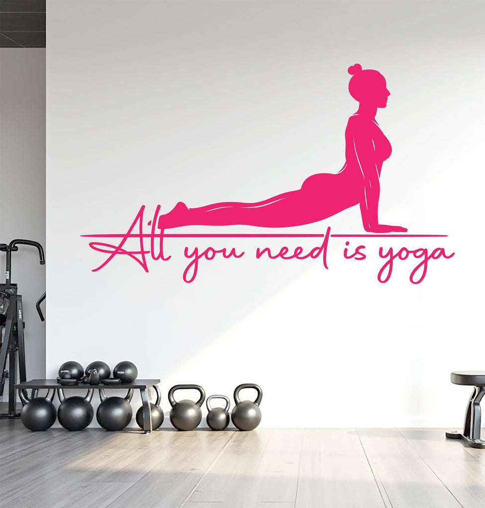 Yoga Wall Decal, Girl Yoga Wall Sticker, Yoga Wall Art, Yoga Wall Art Decor, Yoga Studio Wall Decal, Gym Wall Sticker Meditation 817LU