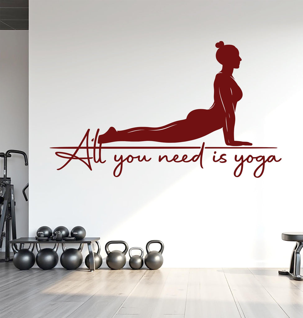 Yoga Wall Decal, Girl Yoga Wall Sticker, Yoga Wall Art, Yoga Wall Art Decor, Yoga Studio Wall Decal, Gym Wall Sticker Meditation 817LU