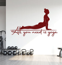 Load image into Gallery viewer, Yoga Wall Decal, Girl Yoga Wall Sticker, Yoga Wall Art, Yoga Wall Art Decor, Yoga Studio Wall Decal, Gym Wall Sticker Meditation 817LU