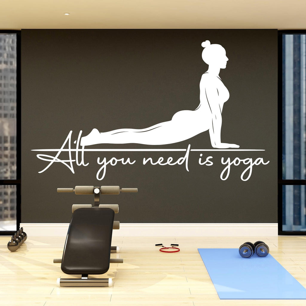 Yoga Wall Decal, Girl Yoga Wall Sticker, Yoga Wall Art, Yoga Wall Art Decor, Yoga Studio Wall Decal, Gym Wall Sticker Meditation 817LU