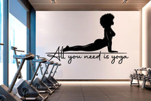 Load image into Gallery viewer, Yoga Wall Decal, Afro Girl Yoga Wall Sticker, Yoga Wall Art, Yoga Wall Art Decor, Yoga Studio Wall Decal, Gym Wall Sticker Meditation 818LU