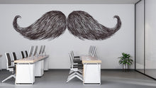 Load image into Gallery viewer, Mustache Wall Decal, Barber Shop Wall Decor, Vintage Beard Sticker, Barbershop Wall Art, Mens Grooming Studio Interior Design