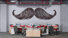 Load image into Gallery viewer, Mustache Wall Decal, Barber Shop Wall Decor, Vintage Beard Sticker, Barbershop Wall Art, Mens Grooming Studio Interior Design