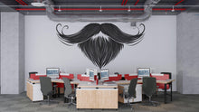 Load image into Gallery viewer, Beard And Mustache Wall Decal, Barber Shop Wall Decor, Mens Grooming Sticker, Barbershop Wall Art, Beard Logo Salon Interior Design