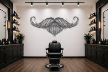 Load image into Gallery viewer, Beard Mustache Wall Decal, Barber Shop Wall Decor, Minimalist Barber Art Sticker, Mens Grooming Wall Art, Barbershop Interior Design