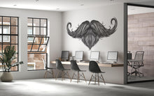 Load image into Gallery viewer, Beard Mustache Wall Decal, Barber Shop Wall Decor, Minimalist Barber Art Sticker, Mens Grooming Wall Art, Barbershop Interior Design