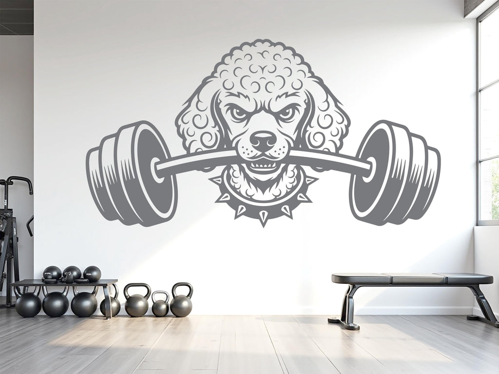 Poodle Gym Wall Decal Custom fitness Decor Workout Art Vinyl Dog Lover Strong Gym Wall Stickers Bedroom Workout Motivation 1121RS