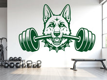 Load image into Gallery viewer, German Shepherd Gym Wall Decal Custom fitness Decor Workout Art Vinyl Dog Lover Strong Gym Wall Stickers Bedroom Workout Motivation 1122RS