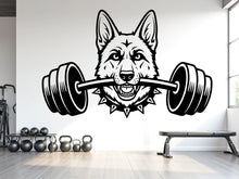 Load image into Gallery viewer, German Shepherd Gym Wall Decal Custom fitness Decor Workout Art Vinyl Dog Lover Strong Gym Wall Stickers Bedroom Workout Motivation 1122RS