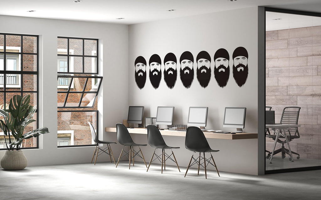 Beard Styles Wall Decal, Barber Shop Wall Decor, Beard Chart Sticker, Mens Grooming Wall Art, Barbershop Interior Design Decor