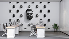 Load image into Gallery viewer, Beard Pattern Wall Decal, Barber Shop Wall Decor, Beard Icon Sticker Set, Mens Grooming Wall Art, Modern Barbershop Interior Design