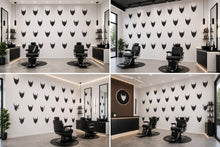 Load image into Gallery viewer, Beard Pattern Wall Decal, Minimal Barber Shop Wall Decor, Repeating Beard Sticker Set, Modern Barbershop Interior, Mens Grooming Wall Art