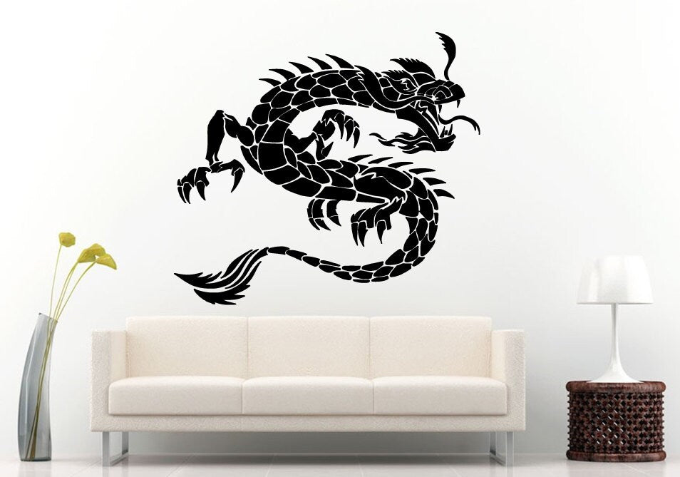 Dragons Tribal Long Tail Wall Decal Vinyl Sticker Mural Room Decor L760