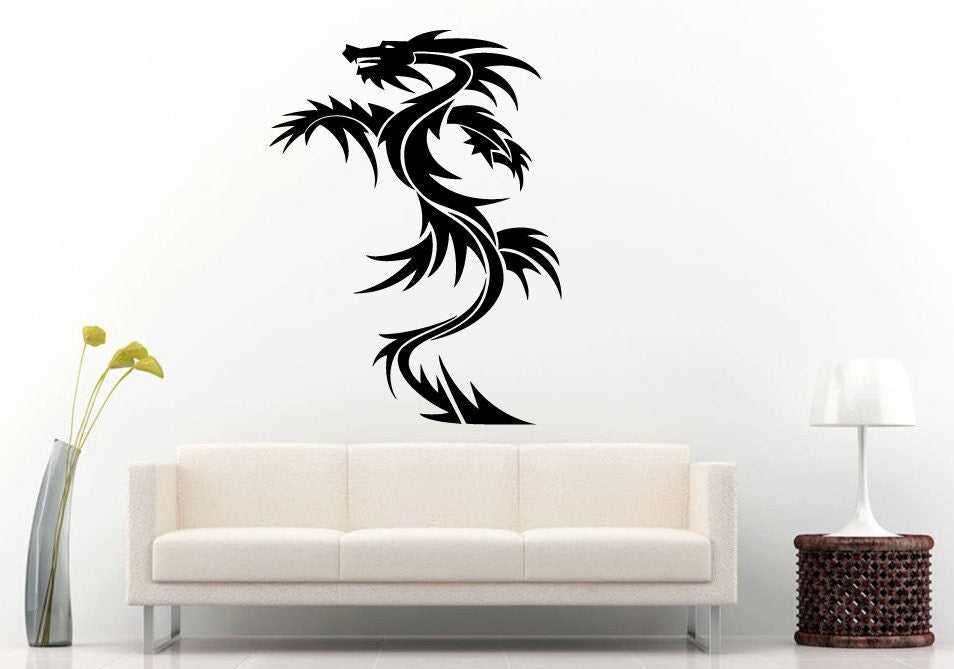 Fire Dragons Tribal Wall Decal Vinyl Sticker Mural Room Decor L764