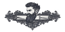 Load image into Gallery viewer, Vintage Barber Portrait Wall Decal, Luxury Barbershop Wall Decor, Bearded Man Barber Art Sticker, Classic Grooming Wall Art