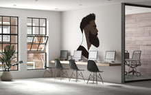 Load image into Gallery viewer, Fade Haircut Wall Decal, Barber Silhouette Wall Decor, Modern Barbershop Wall Art, Beard Hair Style Sticker, Mens Grooming Salon Wall Decal
