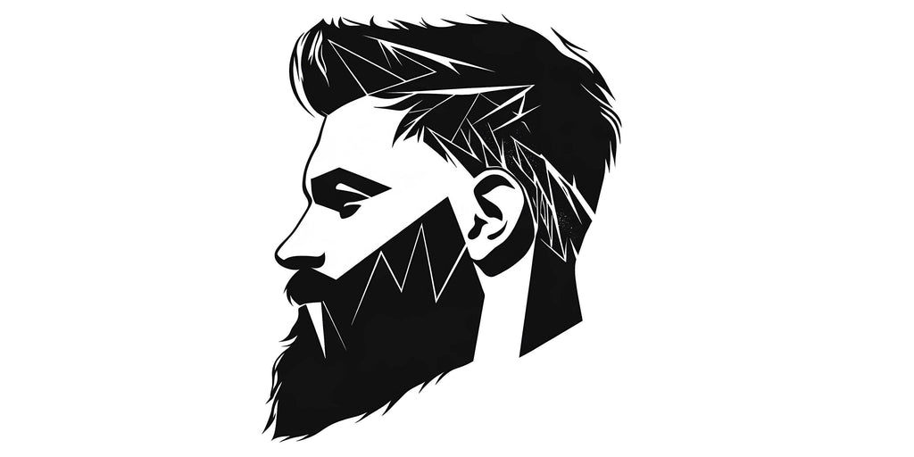Geometric Barber Wall Decal, Beard Silhouette Wall Art, Modern Barbershop Wall Decor, Haircut Style Sticker, Mens Grooming Salon Wall Decal