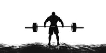 Load image into Gallery viewer, Weightlifting Wall Decal, Gym Wall Art, Barbell Silhouette Sticker, Fitness Wall Decor, Bodybuilder Wall Decal, Workout Gym Mural, Home Gym