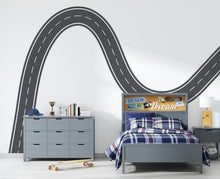 Load image into Gallery viewer, Road Wall Mural Kids Room Racing Track Wall Decal Playroom Bold Race Track Wall Sticker for Boys Room