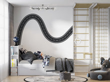 Load image into Gallery viewer, Road Wall Mural Kids Room Racing Track Wall Decal Playroom Bold Race Track Wall Sticker for Boys Room