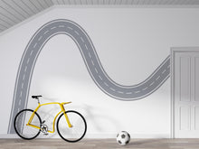 Load image into Gallery viewer, Road Wall Mural Kids Room Racing Track Wall Decal Playroom Bold Race Track Wall Sticker for Boys Room