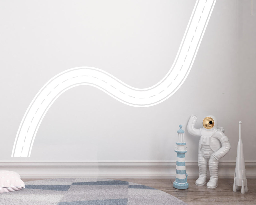 Toy Car Road Wall Decal Playroom Wall Mural Racing Track Kids Room Neutral Race Track Wall Sticker