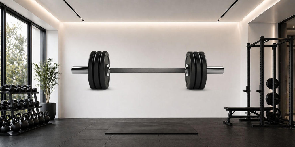 Barbell Wall Decal, Gym Wall Art, Minimal Fitness Wall Decor, Weightlifting Sticker, Home Gym Decor, Workout Wall Mural, Strength Training