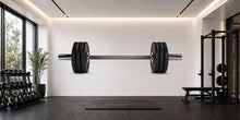 Load image into Gallery viewer, Barbell Wall Decal, Gym Wall Art, Minimal Fitness Wall Decor, Weightlifting Sticker, Home Gym Decor, Workout Wall Mural, Strength Training