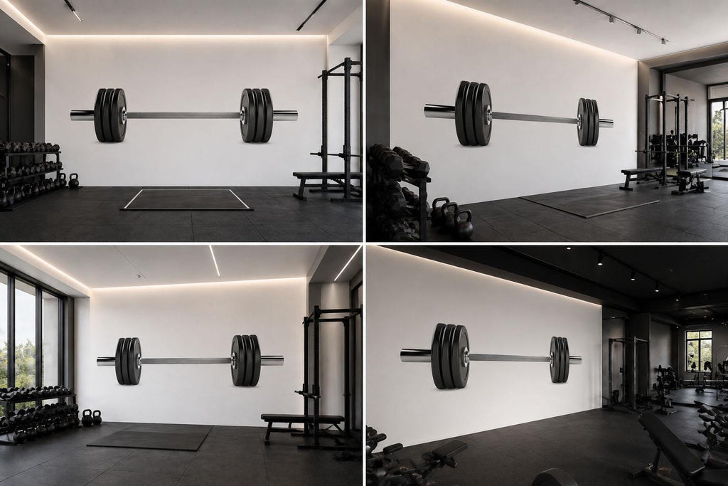 Barbell Wall Decal, Gym Wall Art, Minimal Fitness Wall Decor, Weightlifting Sticker, Home Gym Decor, Workout Wall Mural, Strength Training