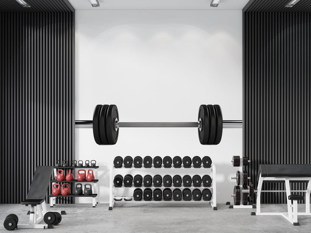 Barbell Wall Decal, Gym Wall Art, Minimal Fitness Wall Decor, Weightlifting Sticker, Home Gym Decor, Workout Wall Mural, Strength Training