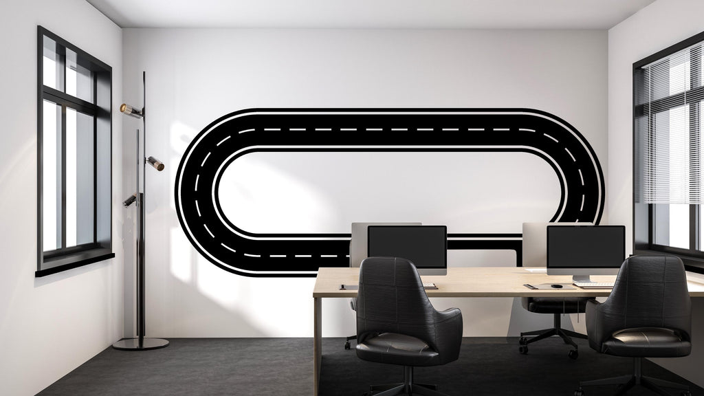 Race Track Wall Decal Road Wall Mural Playroom Car Track Wall Sticker Kids Room Nursery & Playroom