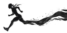 Load image into Gallery viewer, Running Woman Wall Decal Fitness Wall Art Gym Mural Runner Silhouette Vinyl Sticker Modern Gym Decor Cardio Motivation Workout Wall Decor