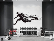 Load image into Gallery viewer, Sprint Runner Wall Decal Gym Wall Art Running Mural Athlete Silhouette Vinyl Sticker Fitness Wall Decor Speed Motion Workout Wall Art