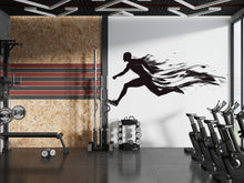 Load image into Gallery viewer, Sprint Runner Wall Decal Gym Wall Art Running Mural Athlete Silhouette Vinyl Sticker Fitness Wall Decor Speed Motion Workout Wall Art