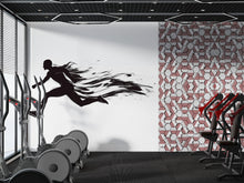 Load image into Gallery viewer, Sprint Runner Wall Decal Gym Wall Art Running Mural Athlete Silhouette Vinyl Sticker Fitness Wall Decor Speed Motion Workout Wall Art