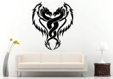Load image into Gallery viewer, Fire Dragons Tribal Intertwine With Wings Wall Decal Vinyl Sticker Mural Room Decor L765
