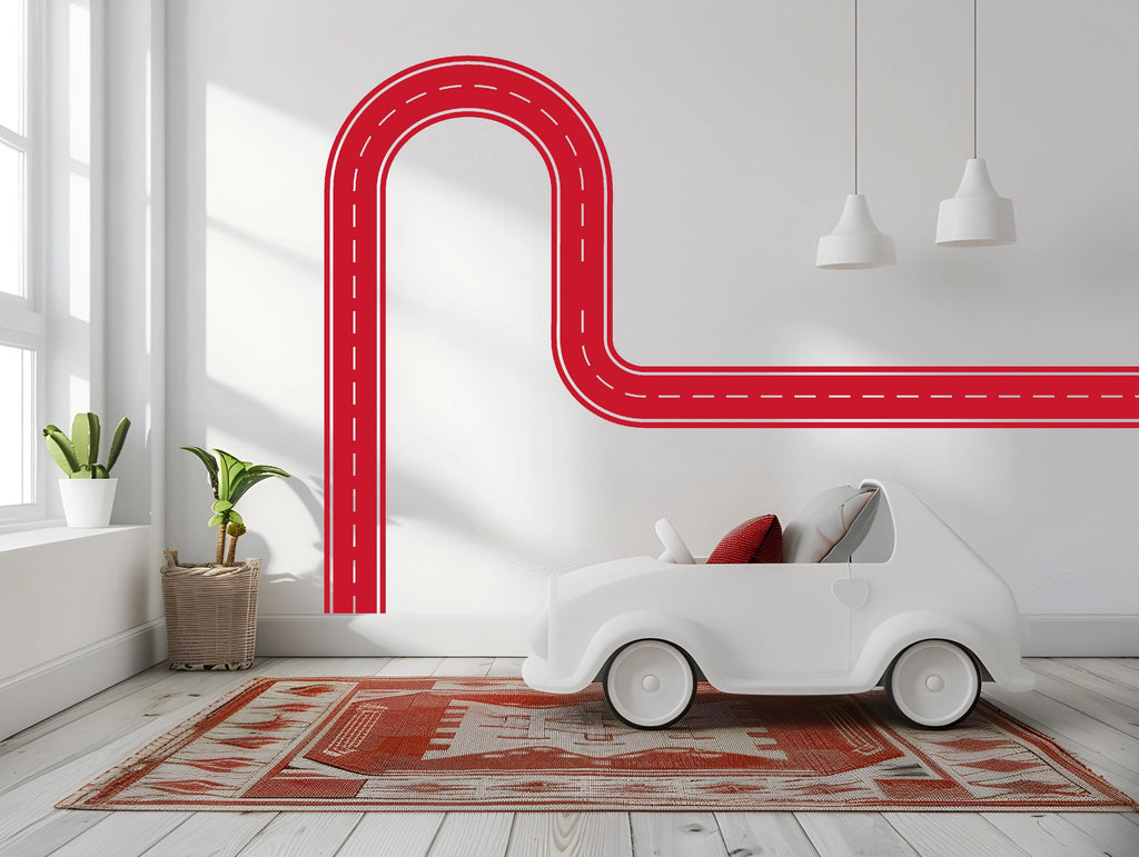 Road Wall Decal Playroom Car Track Wall Mural Kids Room