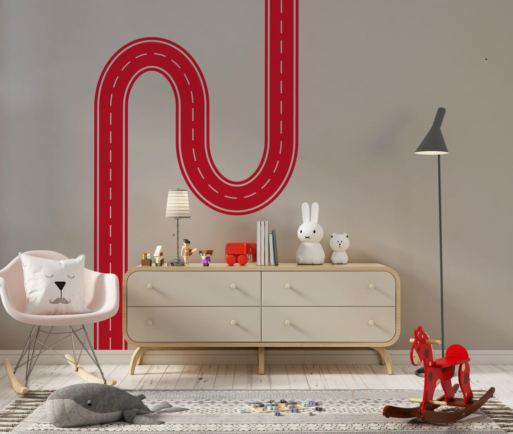 Highway Track Wall Decal Road Wall Mural Kids Room Playroom