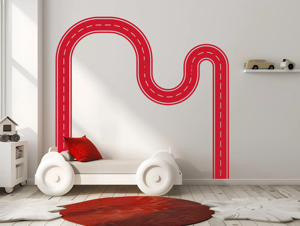 Race Track Wall Decal Car Road Wall Mural Playroom Kids Room