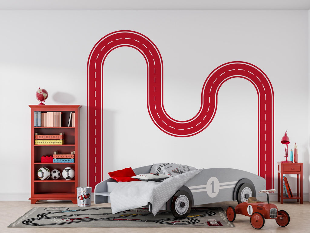 Kids Room Road Wall Decal Car Track Wall Mural Playroom
