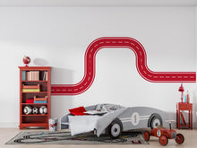 Load image into Gallery viewer, Race Track Wall Decal Road Wall Mural Playroom Car Track Wall Sticker Kids Room Nursery &amp; Playroom